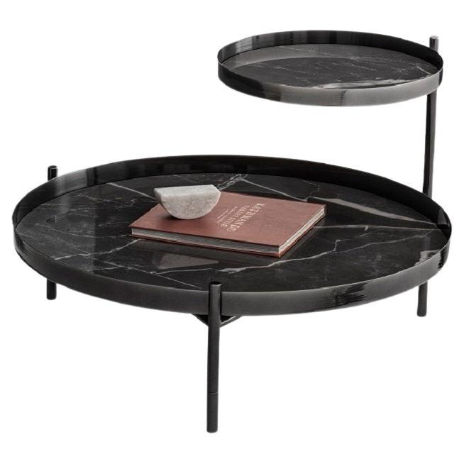 Modern Italian Lacquered Metal/Marble Coffee Table from Bontempi Casa Collection For Sale