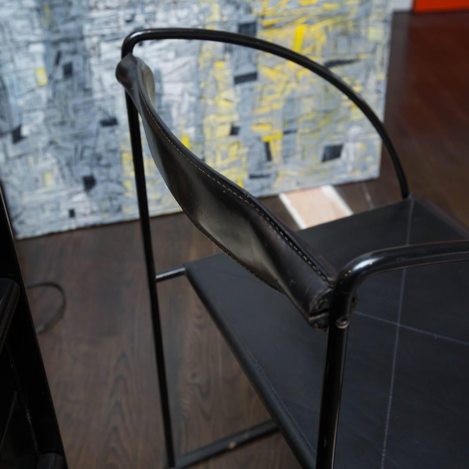 20th Century Modern Italian Leather Arm Chair