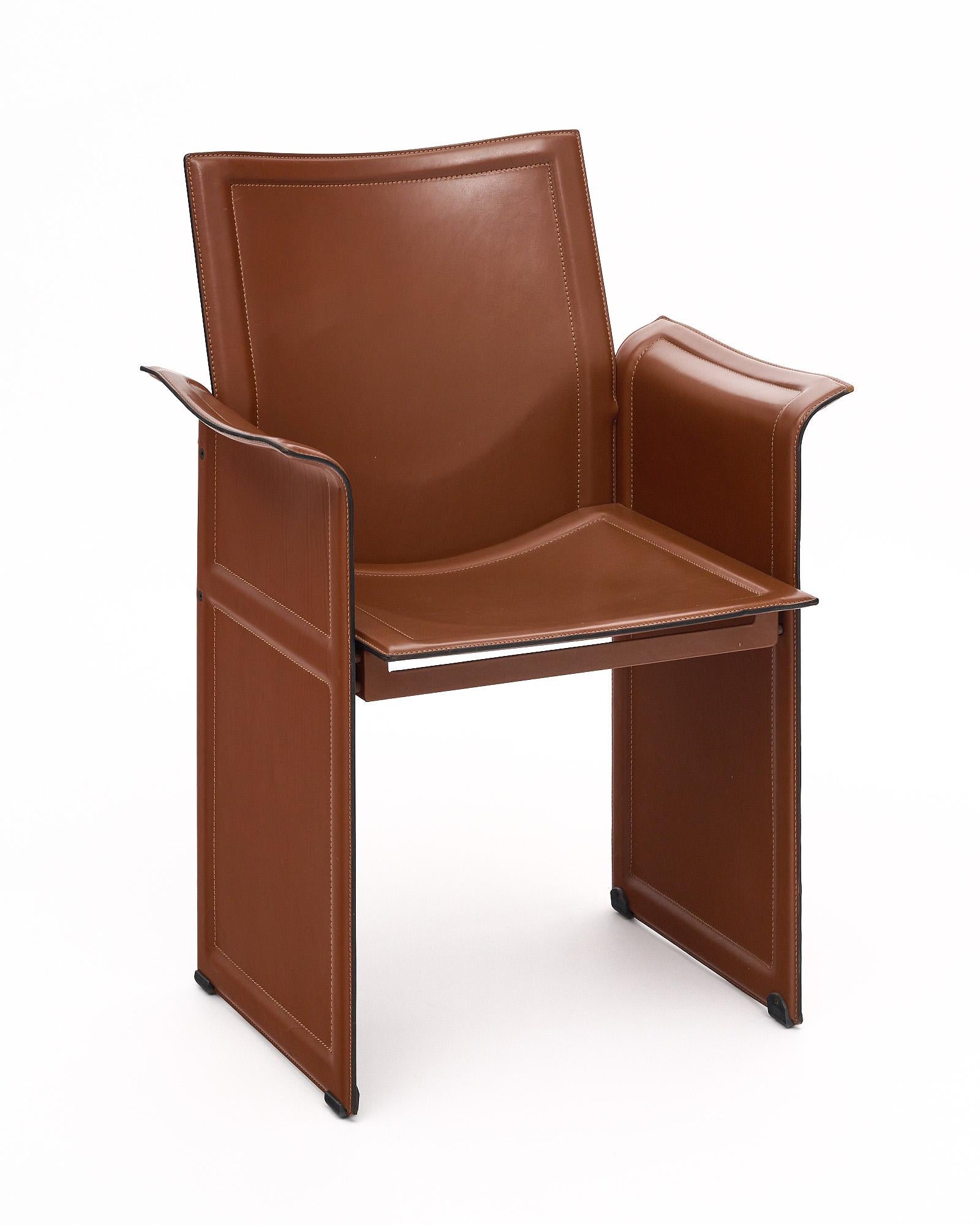 Modern Italian Leather Armchairs by Matteo Grassi In Good Condition In Austin, TX