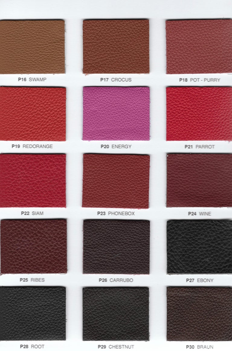 Modern Italian Leather Bar Stool Adjustable and Swivel For Sale at