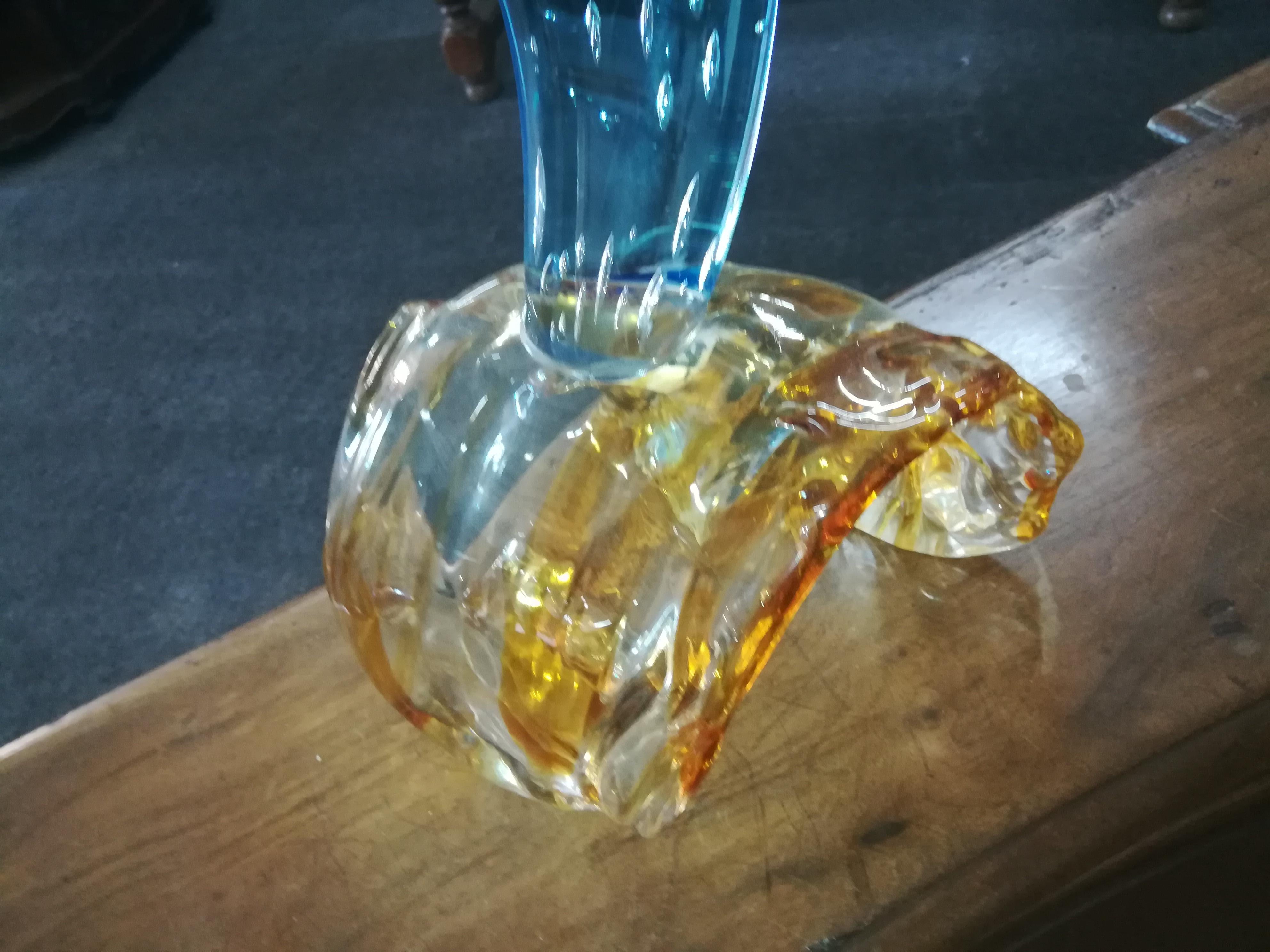 blue glass dolphin figurines