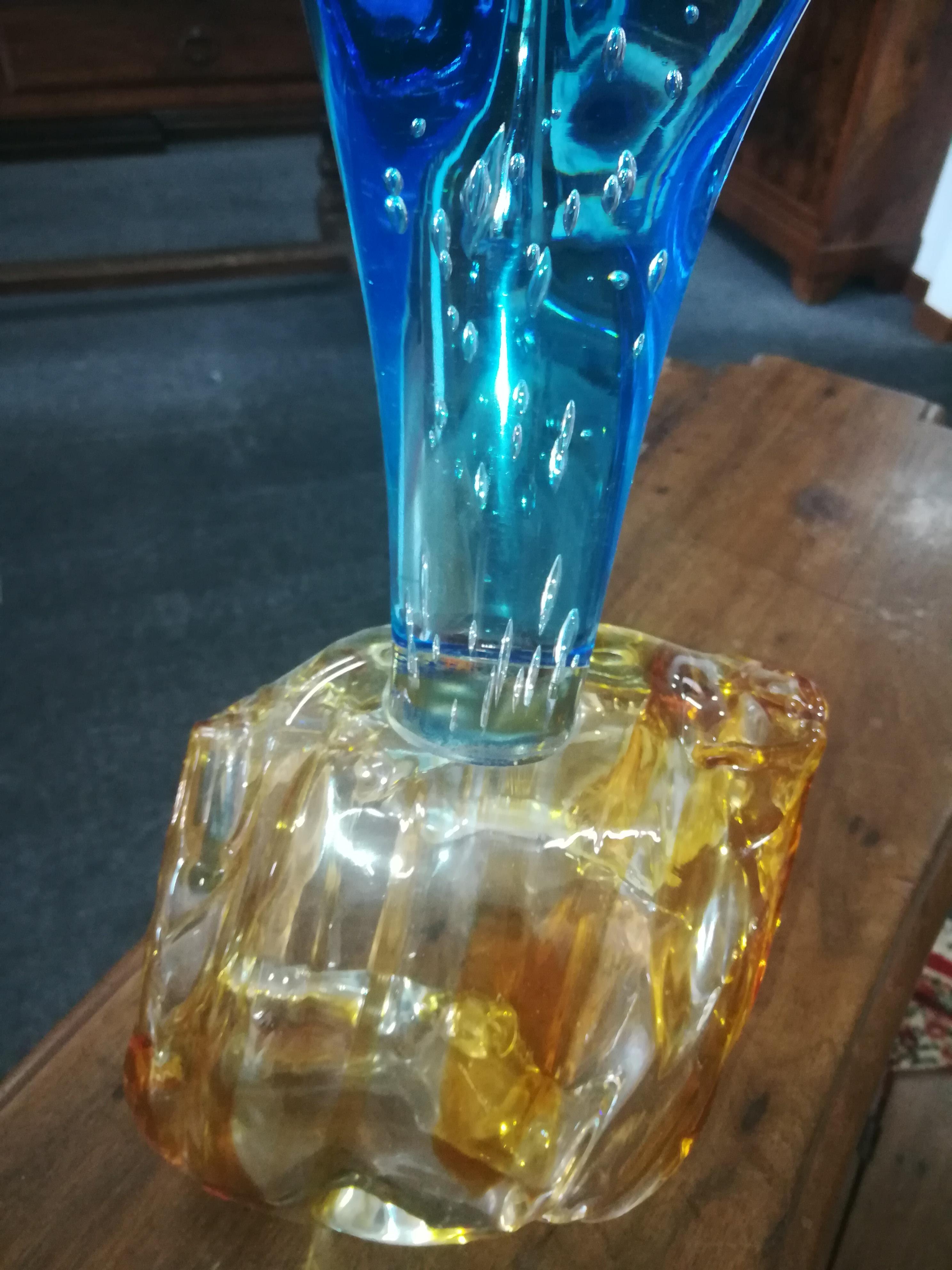 Modern Italian Light Blue Blown Glass Dolphin Sculpture In Excellent Condition For Sale In BORGO VENETO, IT