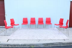 Modern Italian Marco Maran for Maxdesign Red Ricciolina Dining Chairs, Set of 8