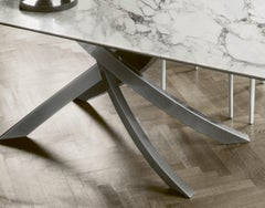 Modern Italian Metal and Marble Extendible Table from Bontempi Casa Collection