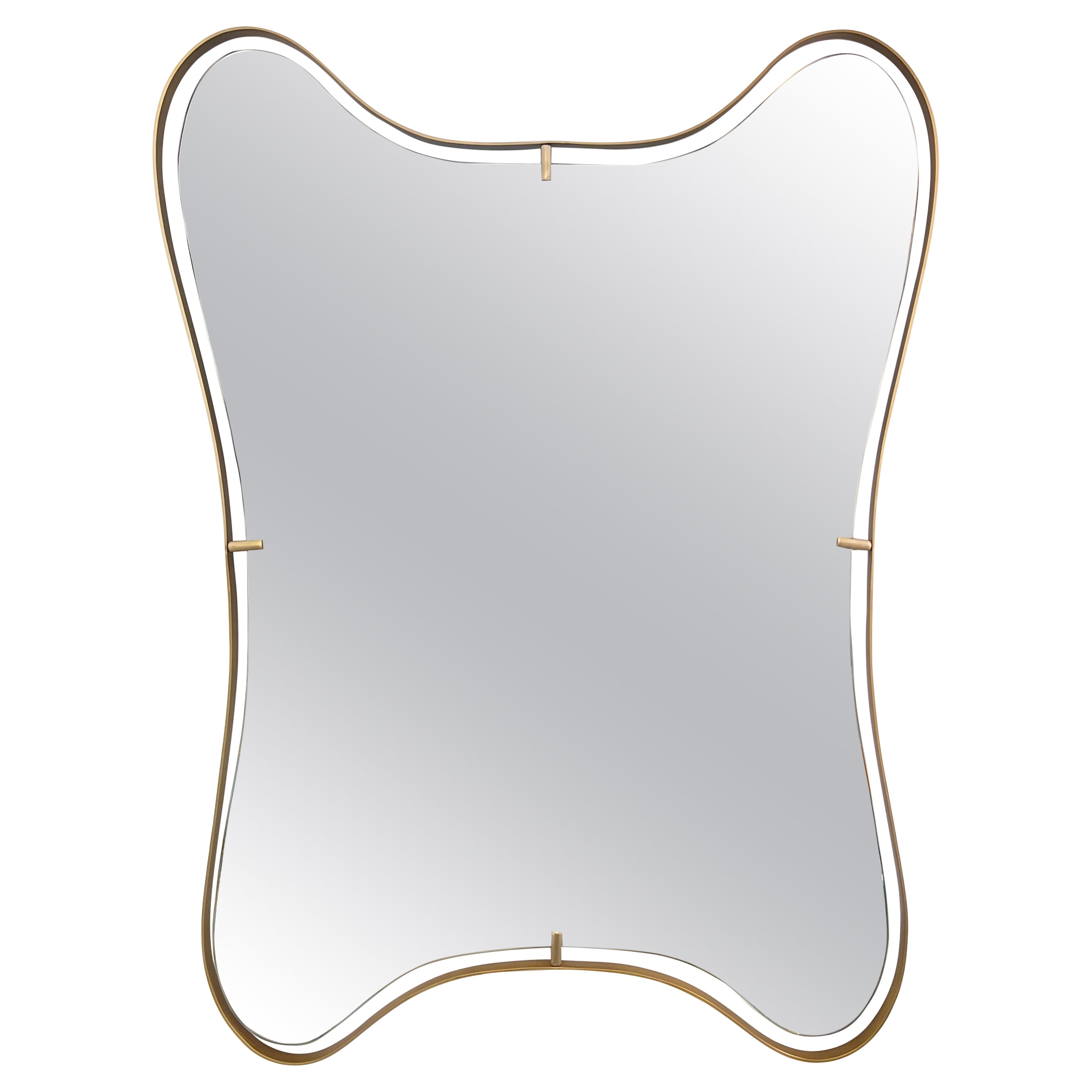 Miroir italien moderne minimaliste avec cadre incurvé asymétrique organique en vente