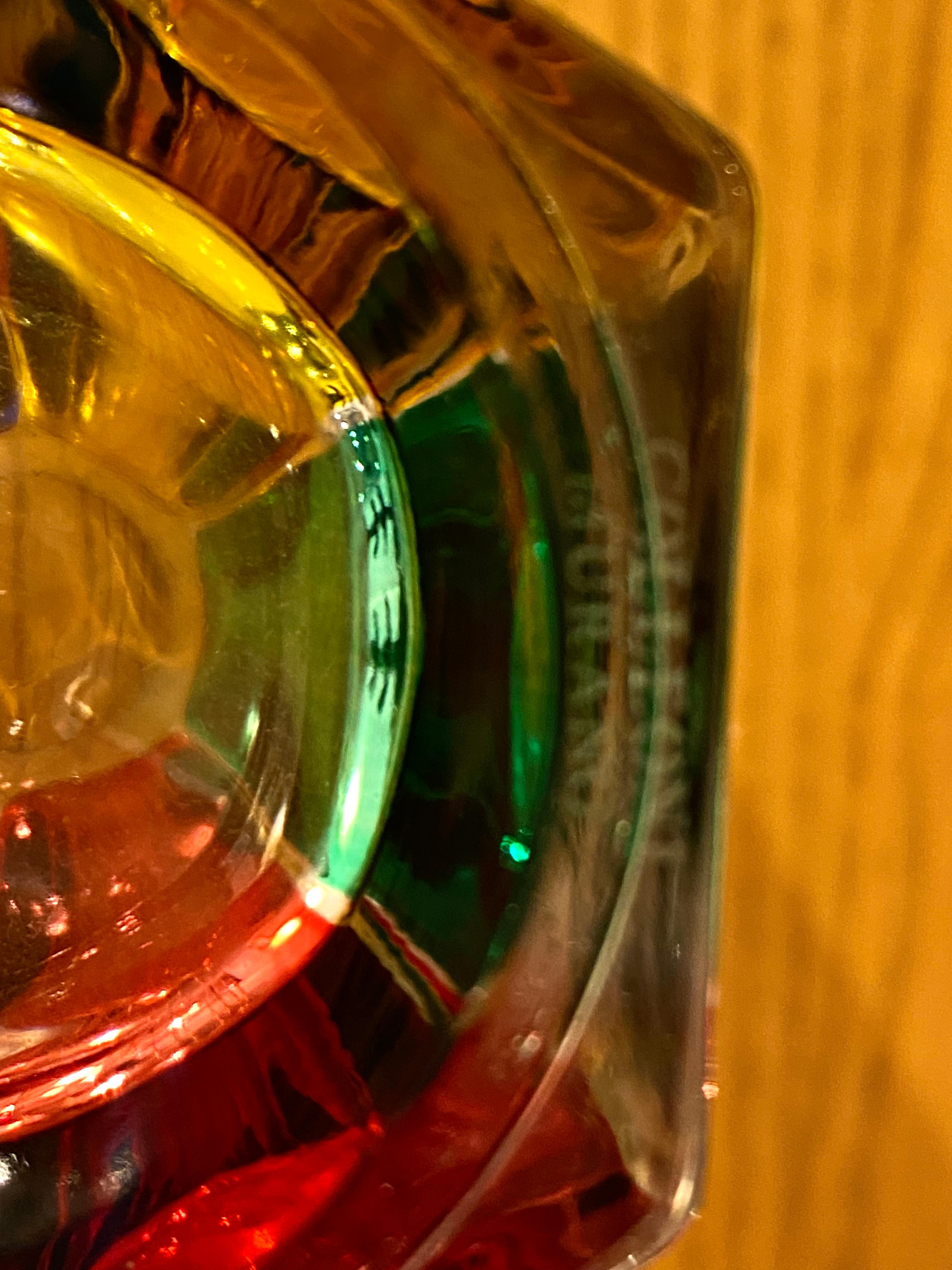Contemporary Modern Italian Multicolor Blown Murano Glass Pair of Drinking Tumblers Cups
