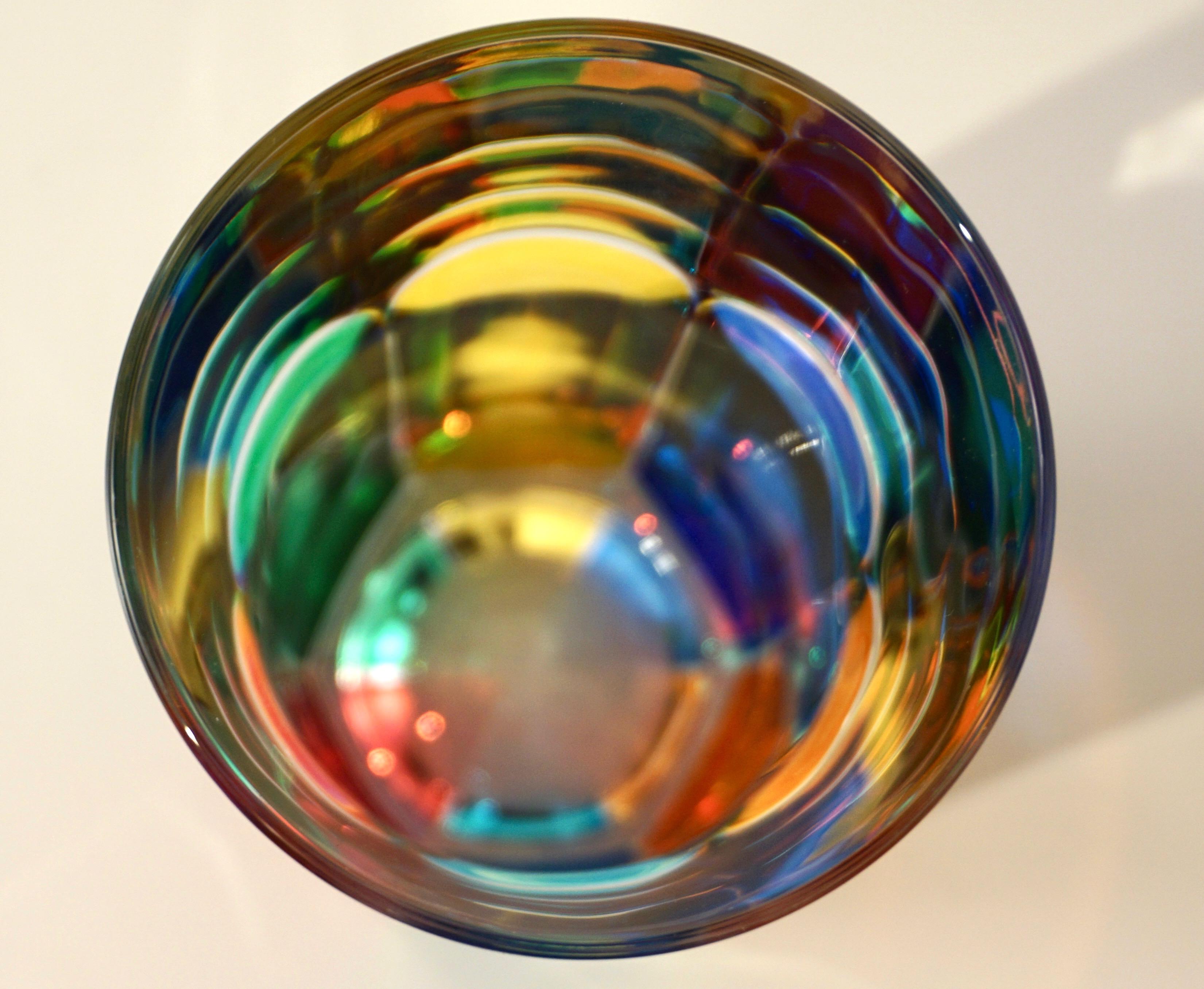 Art Glass Modern Italian Multicolor Blown Murano Glass Pair of Drinking Tumblers Cups