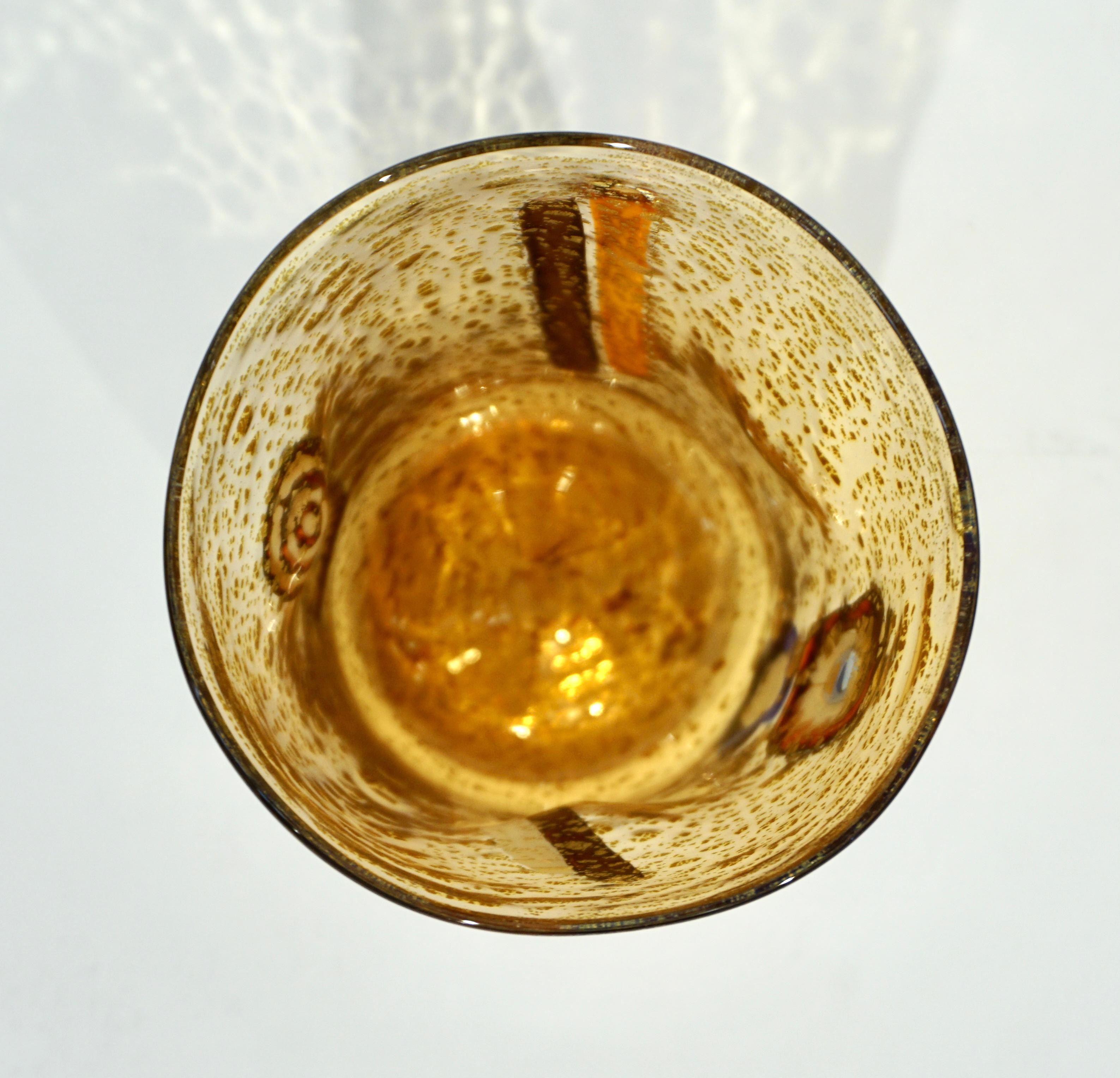 Art Glass Modern Italian Multicolor Blown Murano Glass Set of 6 Drinking Tumblers Cups