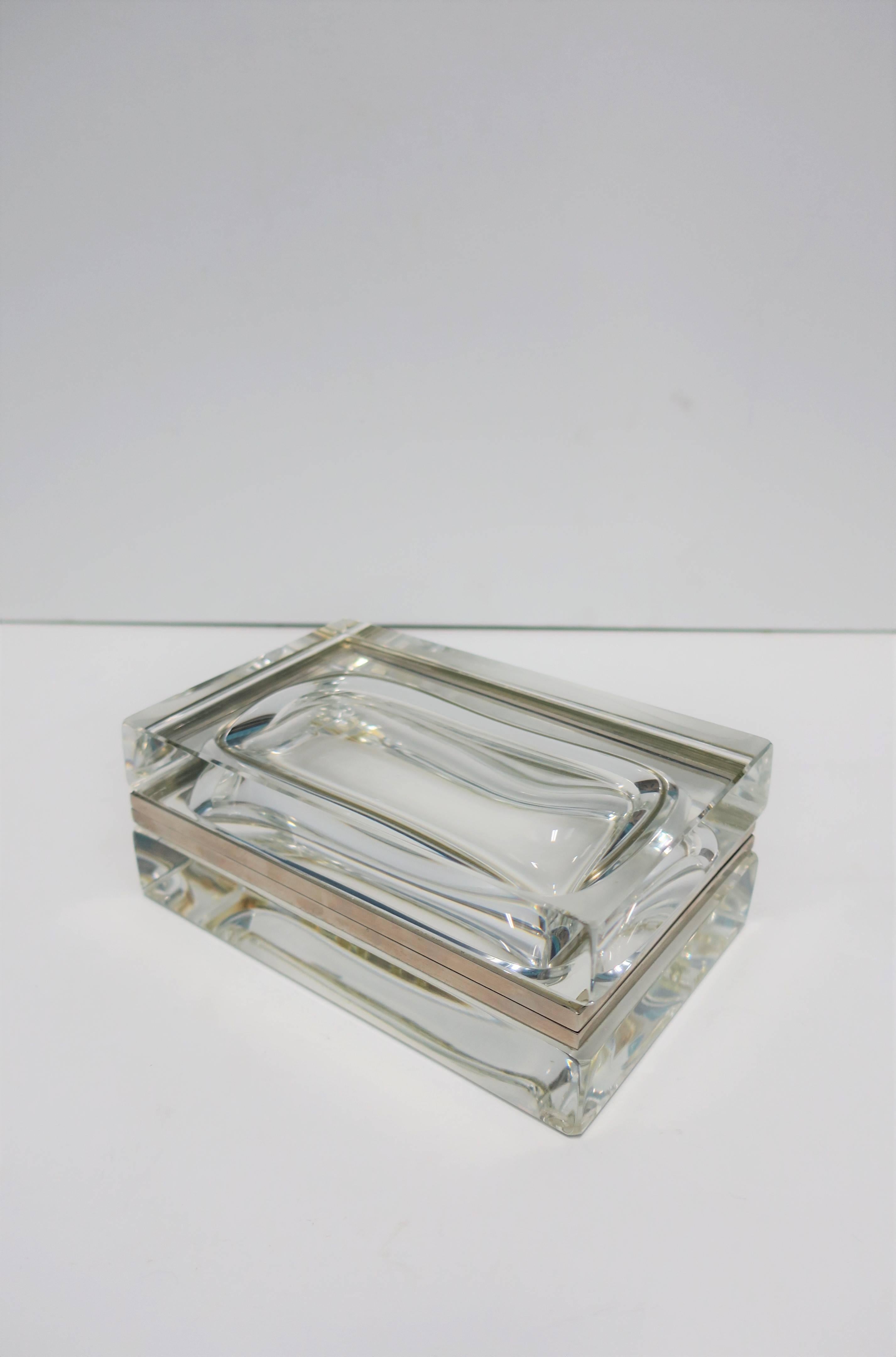 Italian Murano Clear Art Glass Mandruzzato Designer Box 1