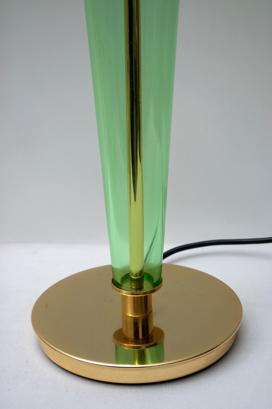 Modern Italian Murano Brass and Blown Glass Table Lamp, 1980s 6