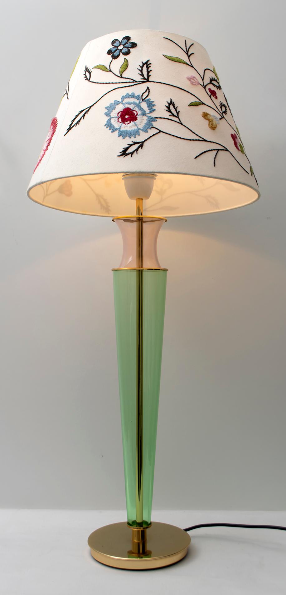 Mid-Century Modern Modern Italian Murano Brass and Blown Glass Table Lamp, 1980s