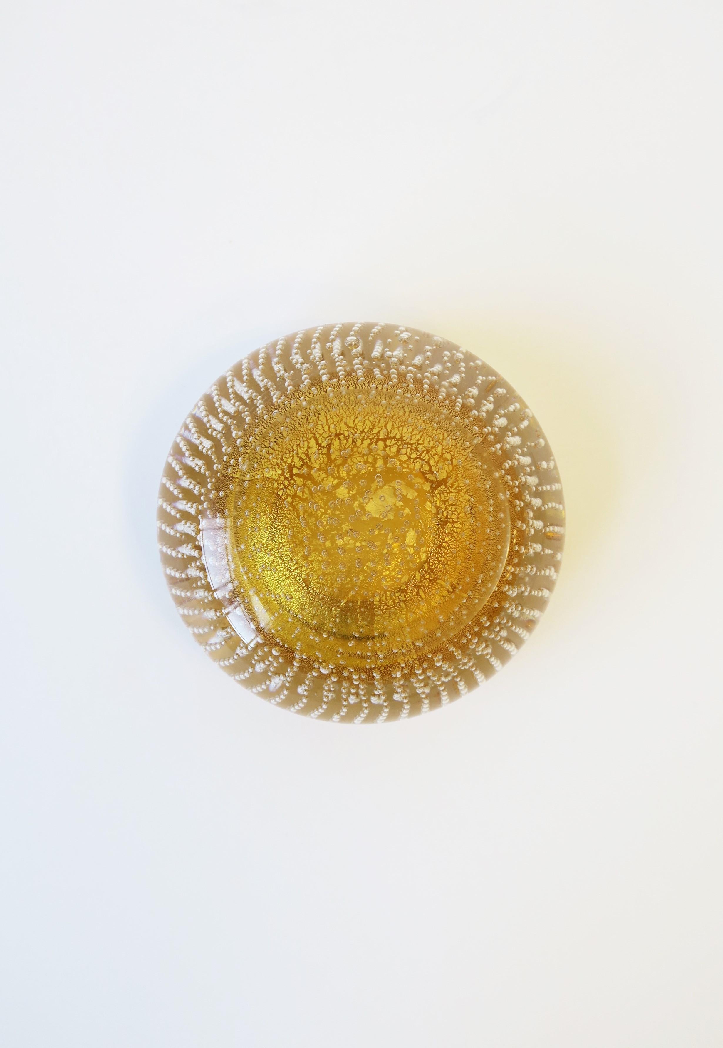 Italian Murano Gold Art Glass Ashtray or Jewelry Dish 5