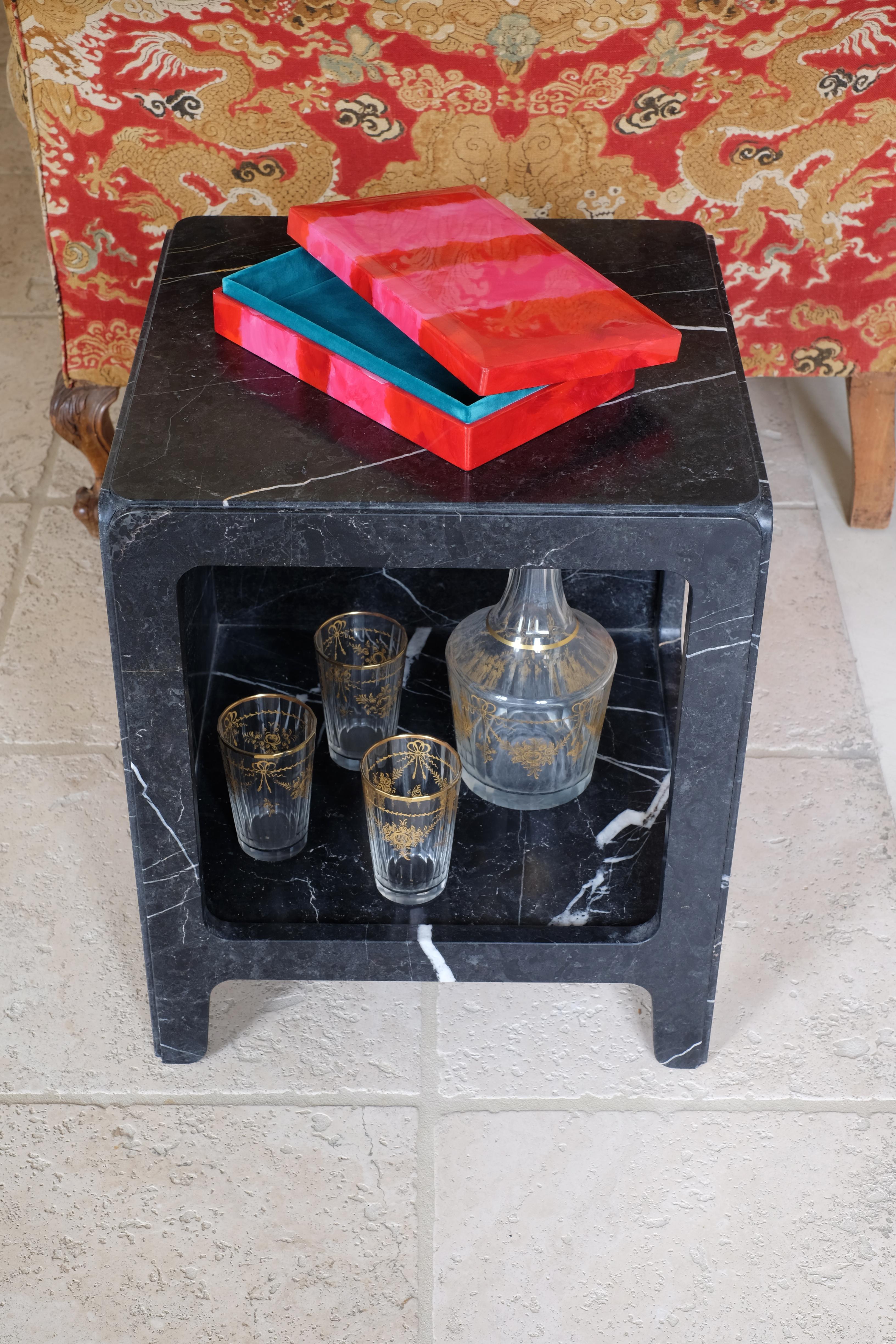 Modern Italian New Saint Laurent marble night stand For Sale 1