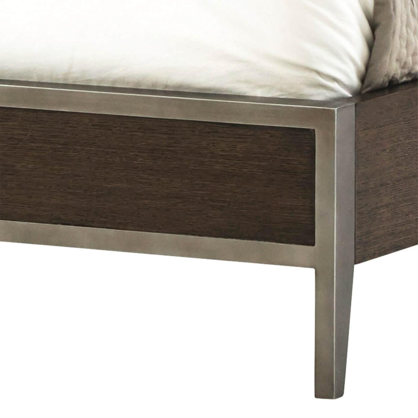 Contemporary Modern Italian Oak Bed, King