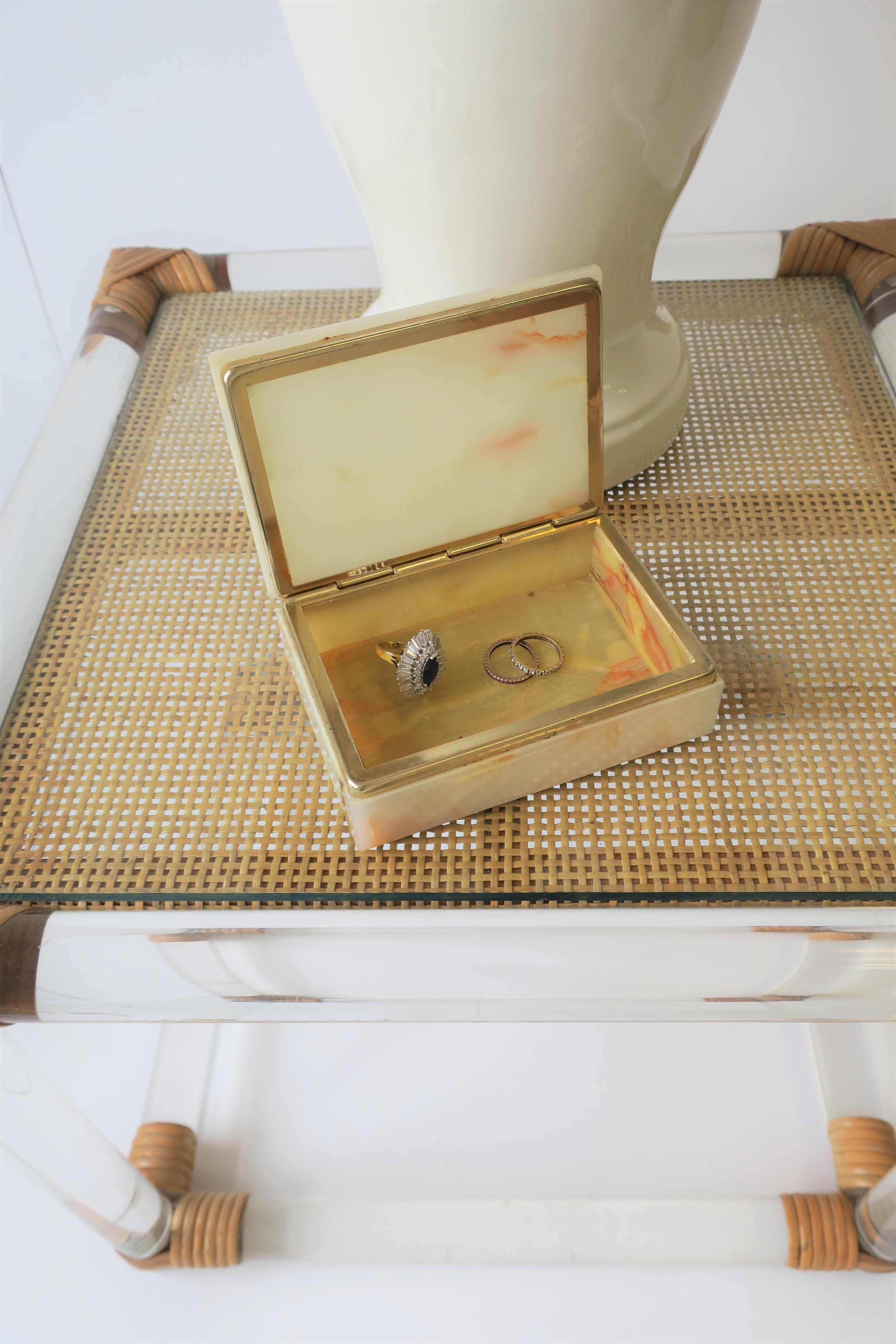 Modern Italian Onyx Marble Jewelry Box 11