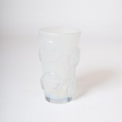 Modern Italian Opalescent Murano Glass Vase with Applications by Pino Signoretto