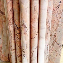 1970s Modern Italian Pink Marble Rose Serpentine Pedestal Waterfall side table