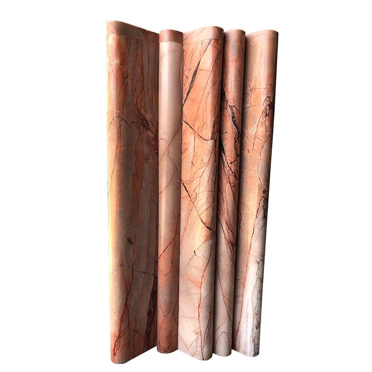 1970s Modern Italian Pink Marble Rose Serpentine Pedestal Waterfall side table at 1stDibs pink