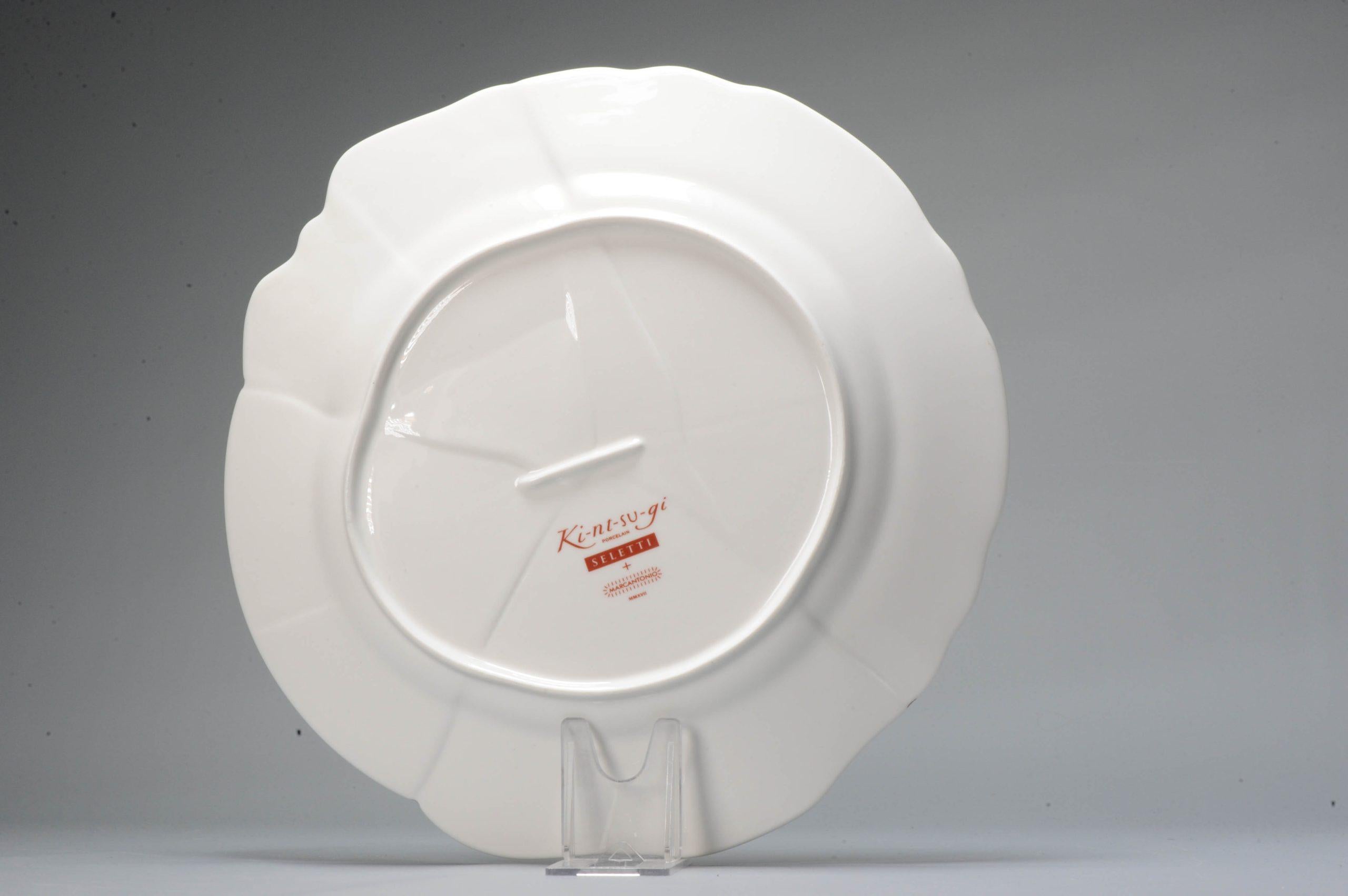 Modern Italian Porcelain Plate European Seletti Japanese Kintsugi Repair For Sale 8