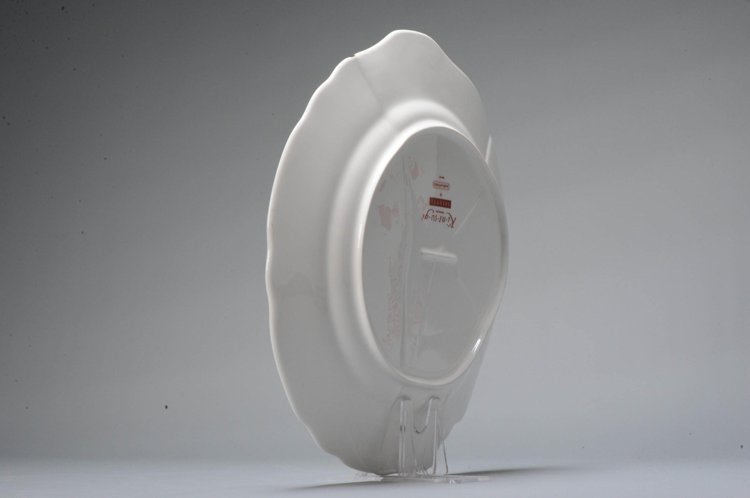 Contemporary Modern Italian Porcelain Plate European Seletti Japanese Kintsugi Repair For Sale