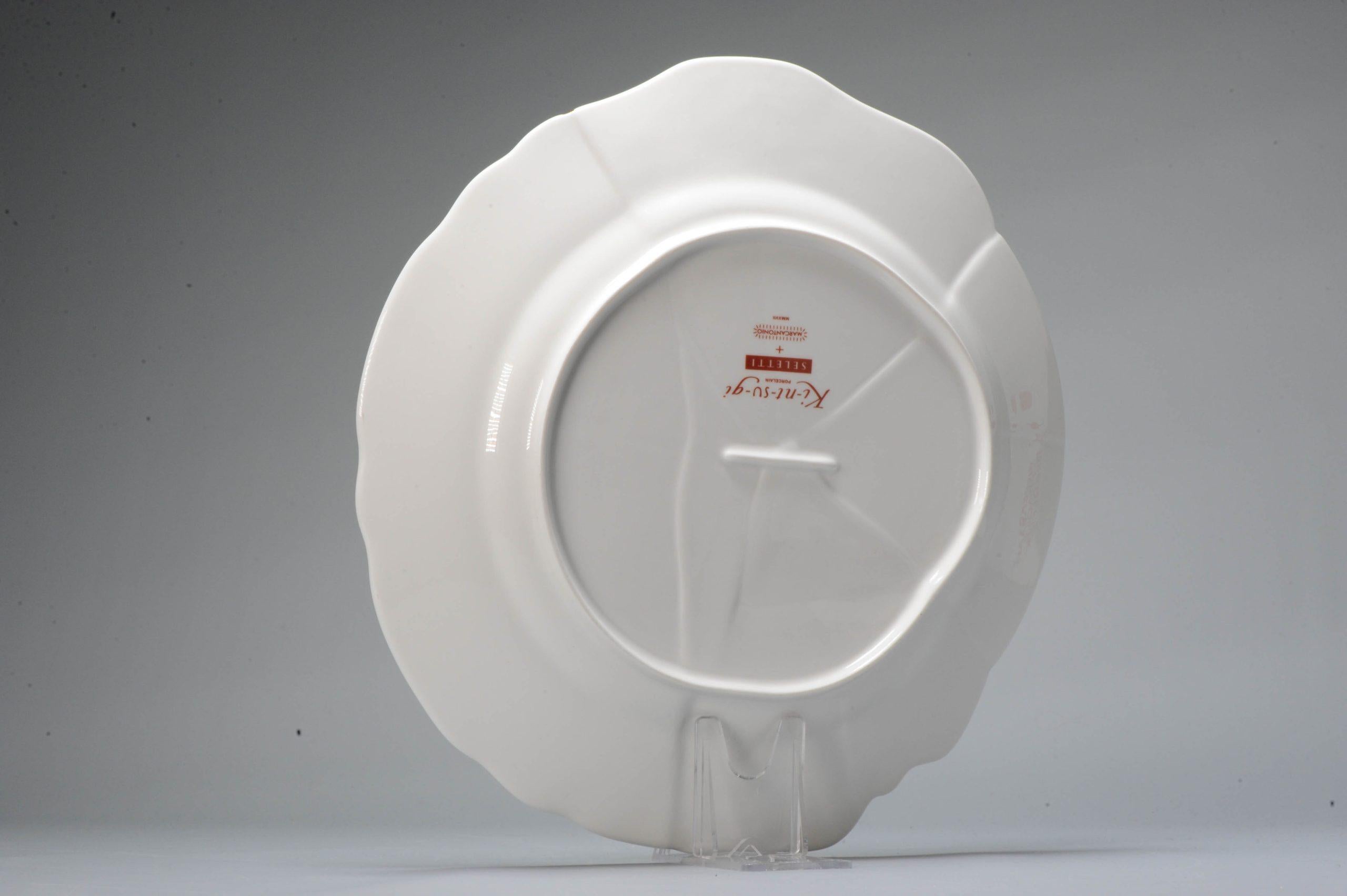 Contemporary Modern Italian Porcelain Plate European Seletti Japanese Kintsugi Repair For Sale