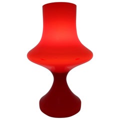 Modern Italian Red Table Lamp in Glass, 1970s
