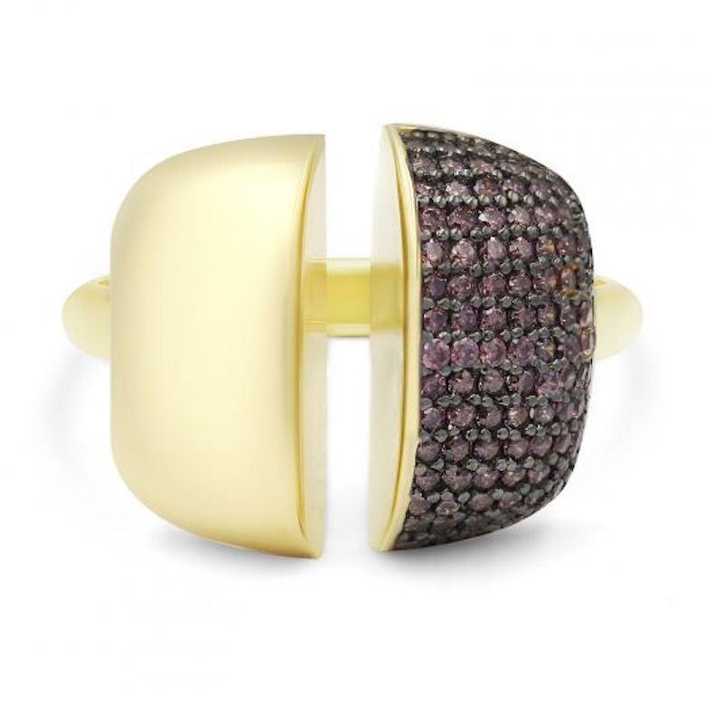 En vente :  The Moderns Italian Rococo Baroque Style Yellow Gold 14 Karat Statement Ring for Her 2