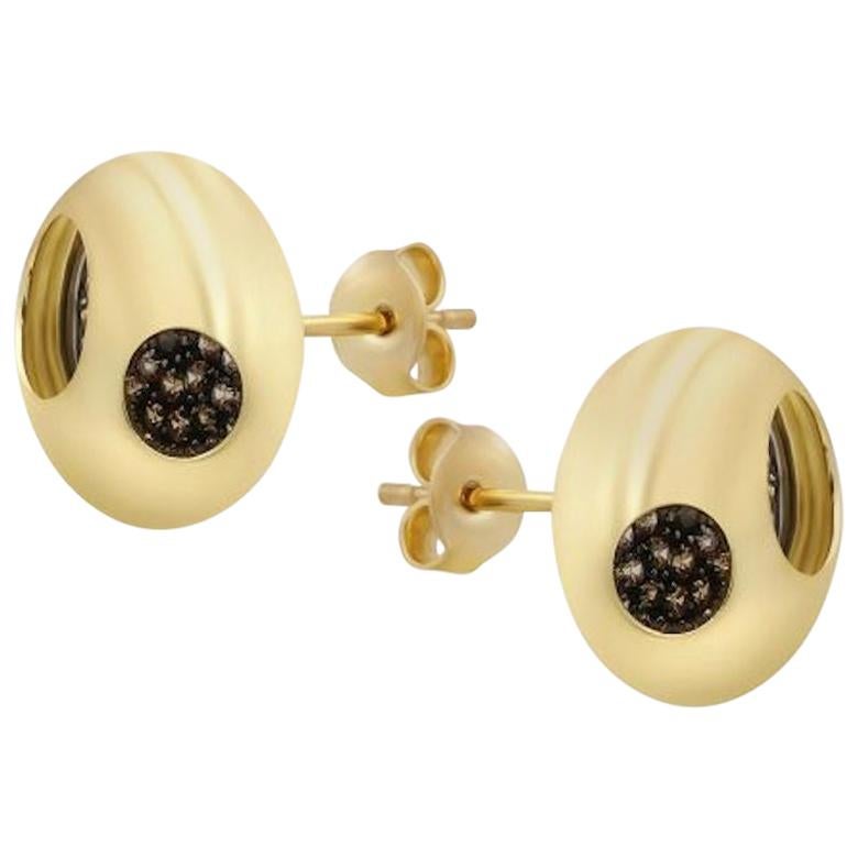 Modern Italian Rococo Style Yellow Gold Statement Stud Earrings for Her For Sale