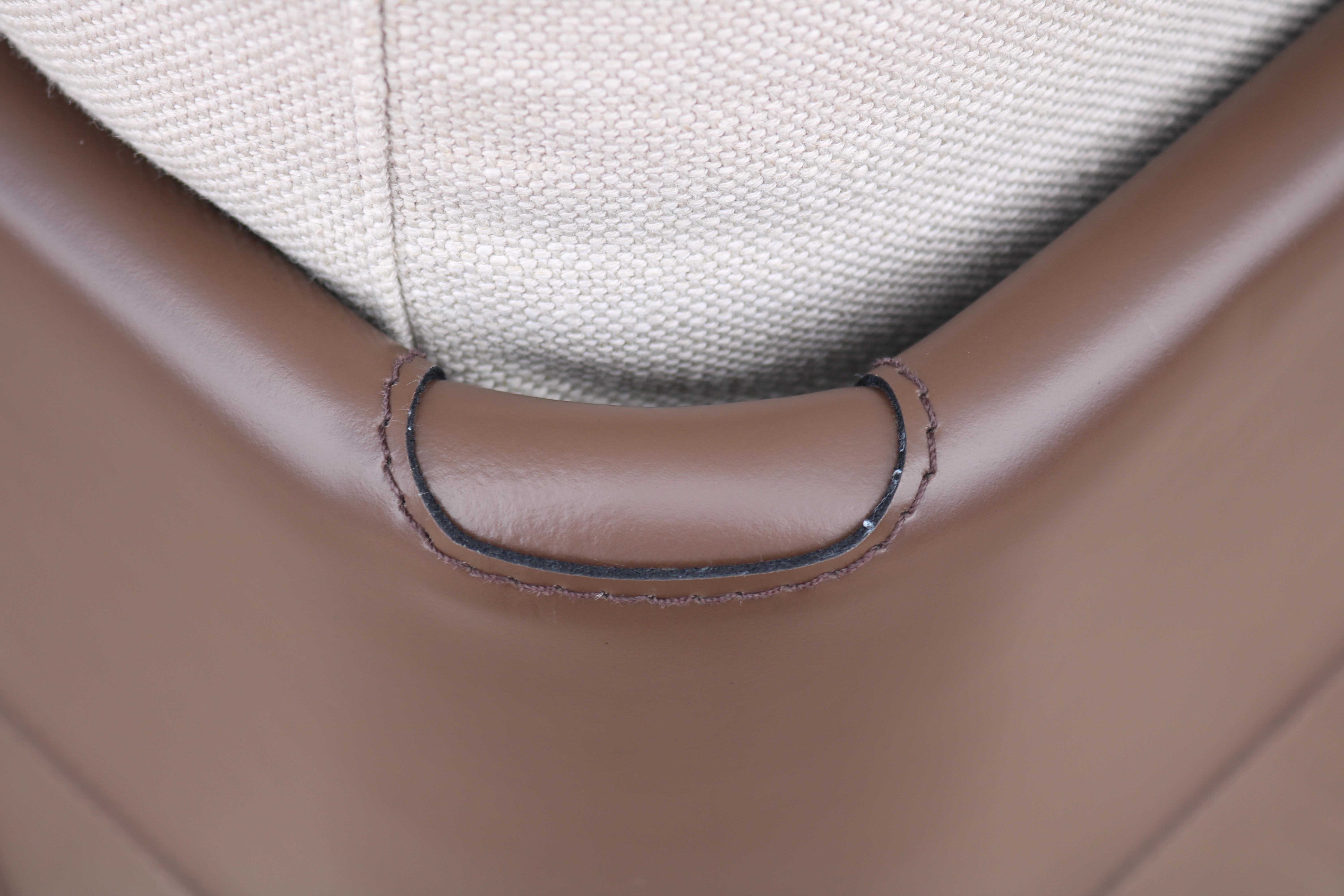 Modern Italian Rodolfo Dordoni for Minotti Brown Leather Luggage Armchair Lounge For Sale 11