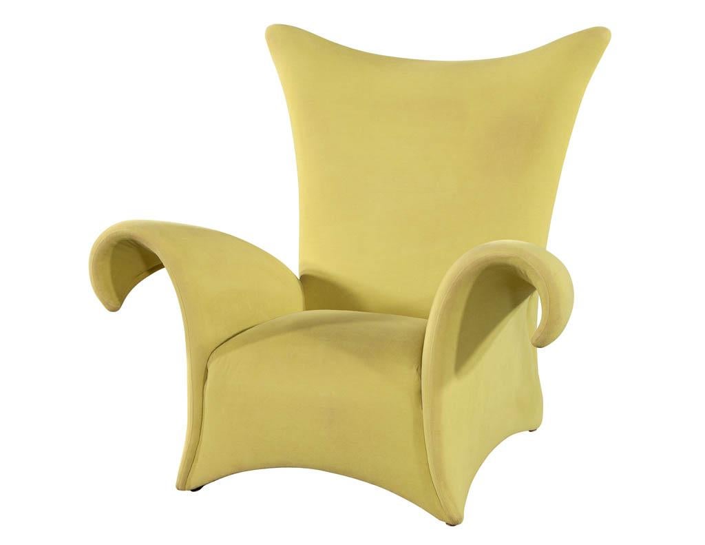 American Modern Italian Sculptural Lounge Arm Chair