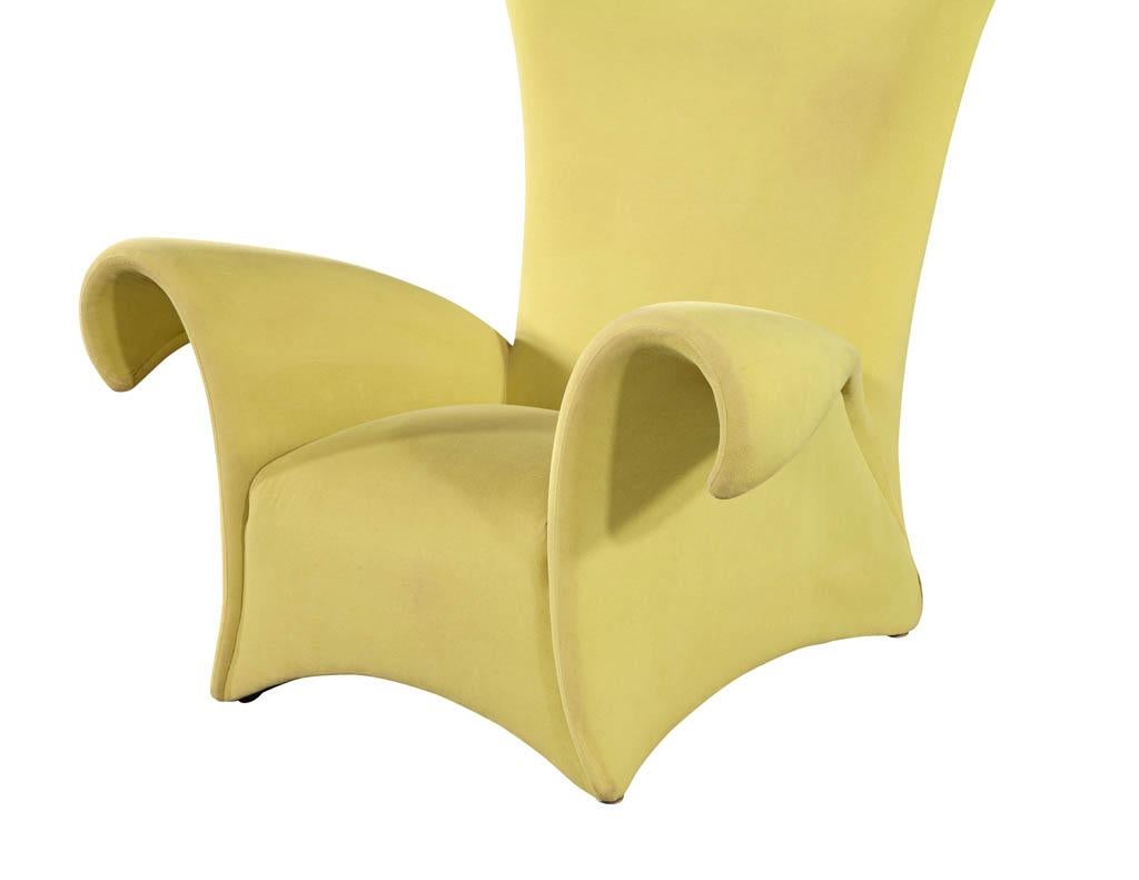 Fabric Modern Italian Sculptural Lounge Arm Chair