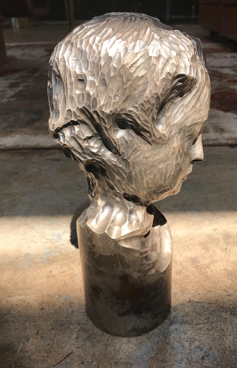 Modern Italian Sculpture Sterling Silver Child Portrait, 1970s at 1stDibs