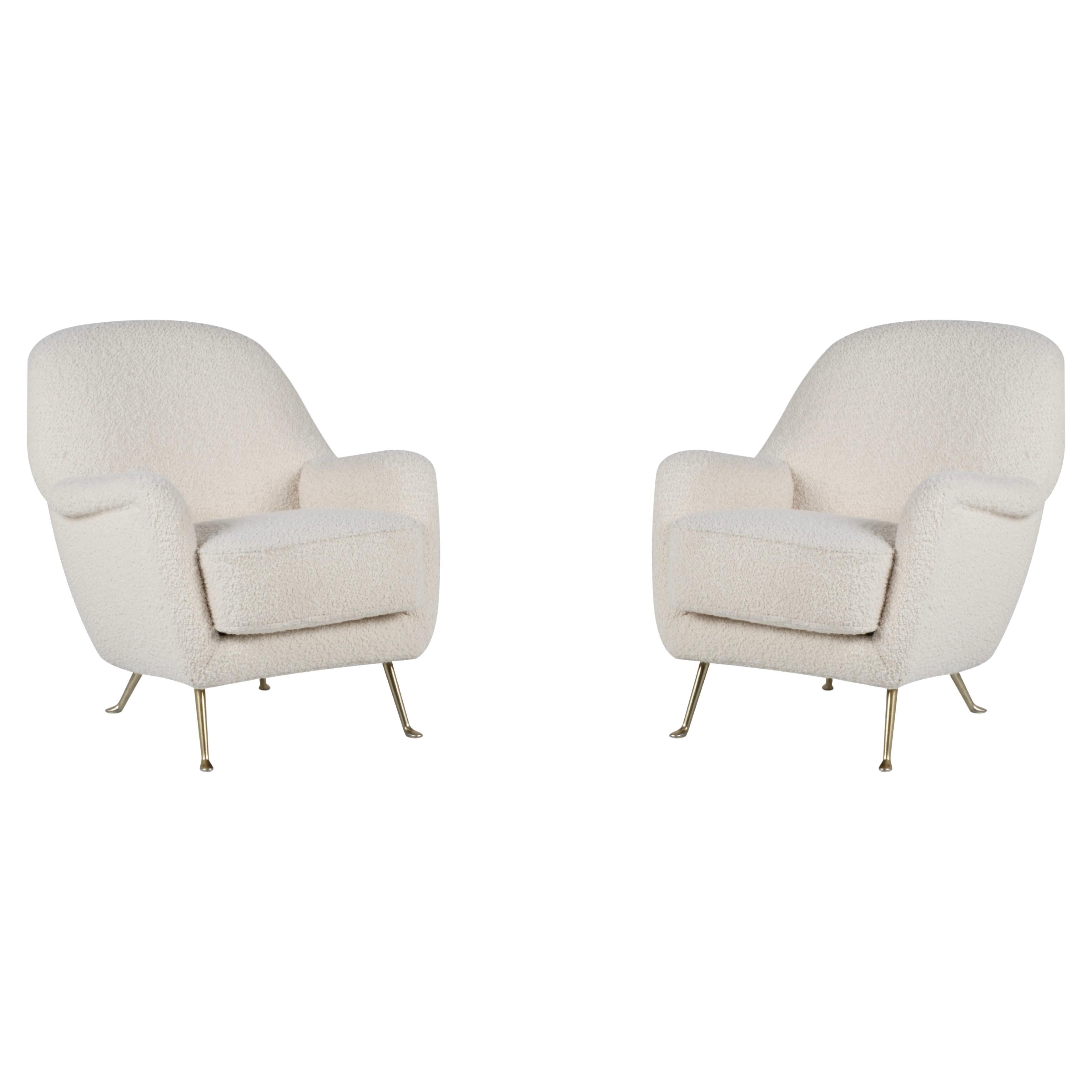 Ensemble moderne italien de 2 chaises longues, années 1960 Restauration complète par Greenapple en vente