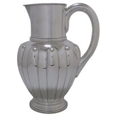 Modern Italian Silver Jug with Shaped Design by Valle (1950)