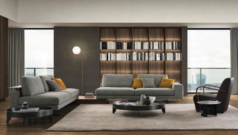 Modern Italian Sofa With Adjule Back Shelves Made In Italy Contemporary