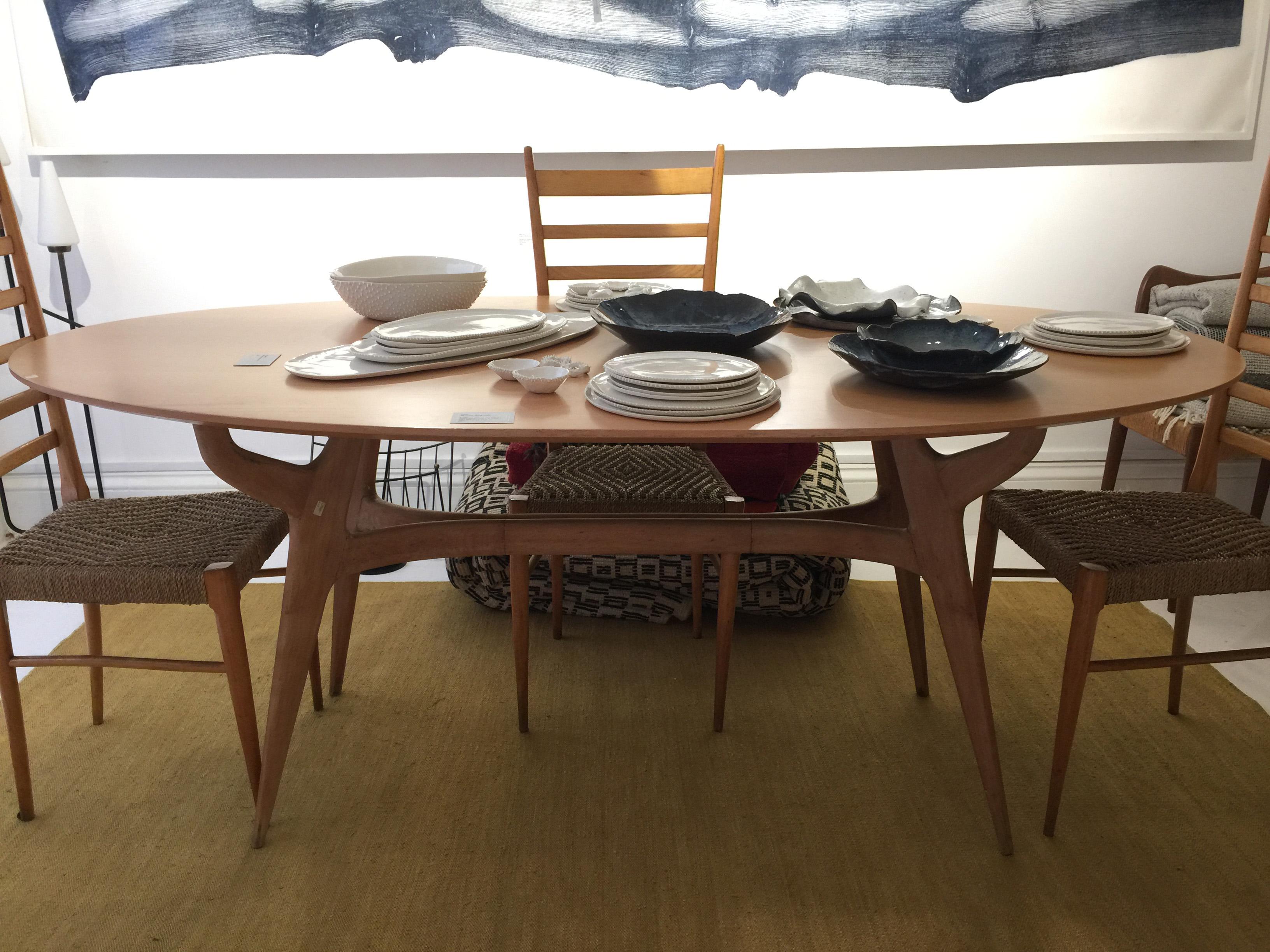 Modern Italian Solid Maplewood Dining Table, circa 1950 1