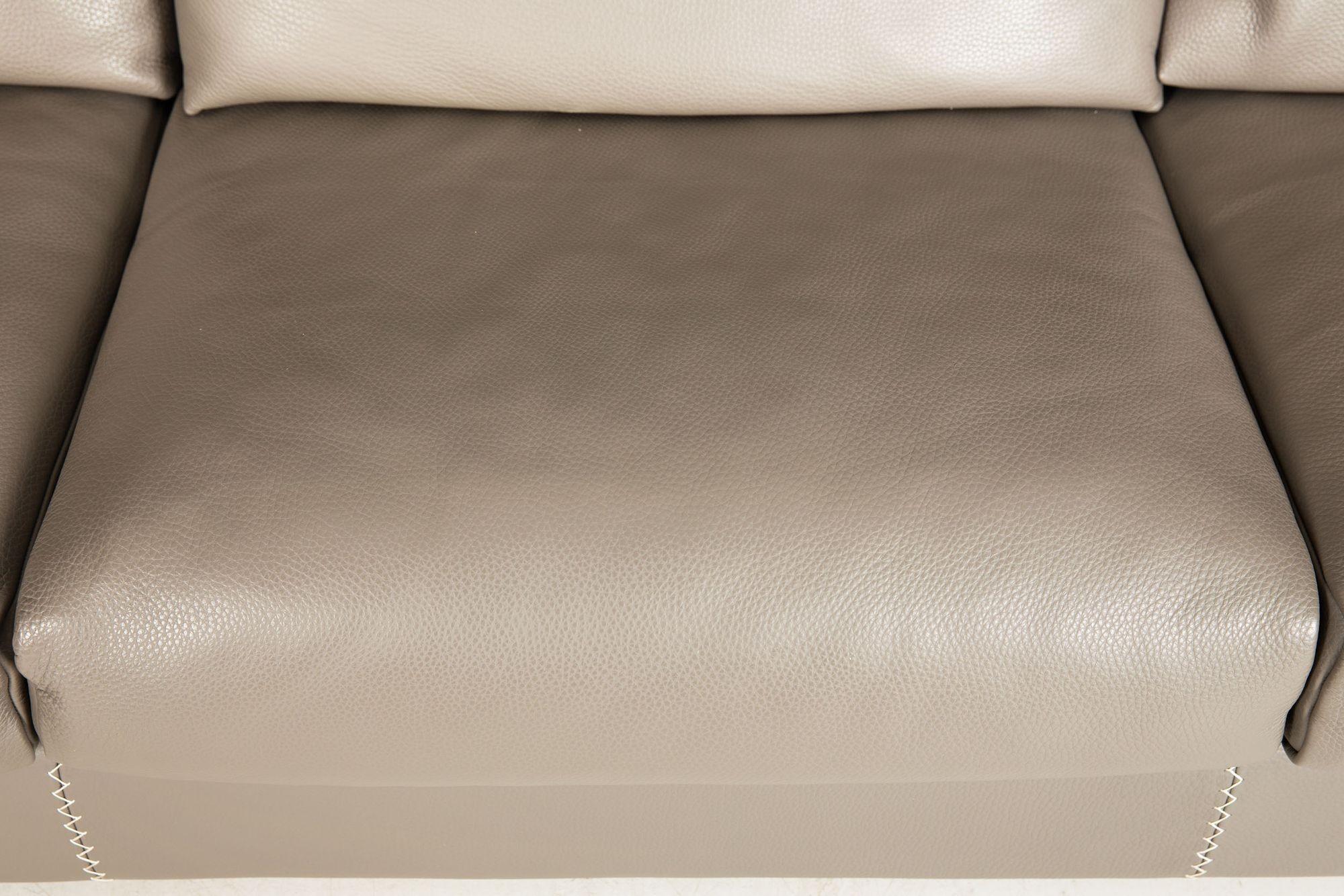 Modern Italian Stitched Leather “Alfred” Sofa by Gamma Arredamenti For Sale 8