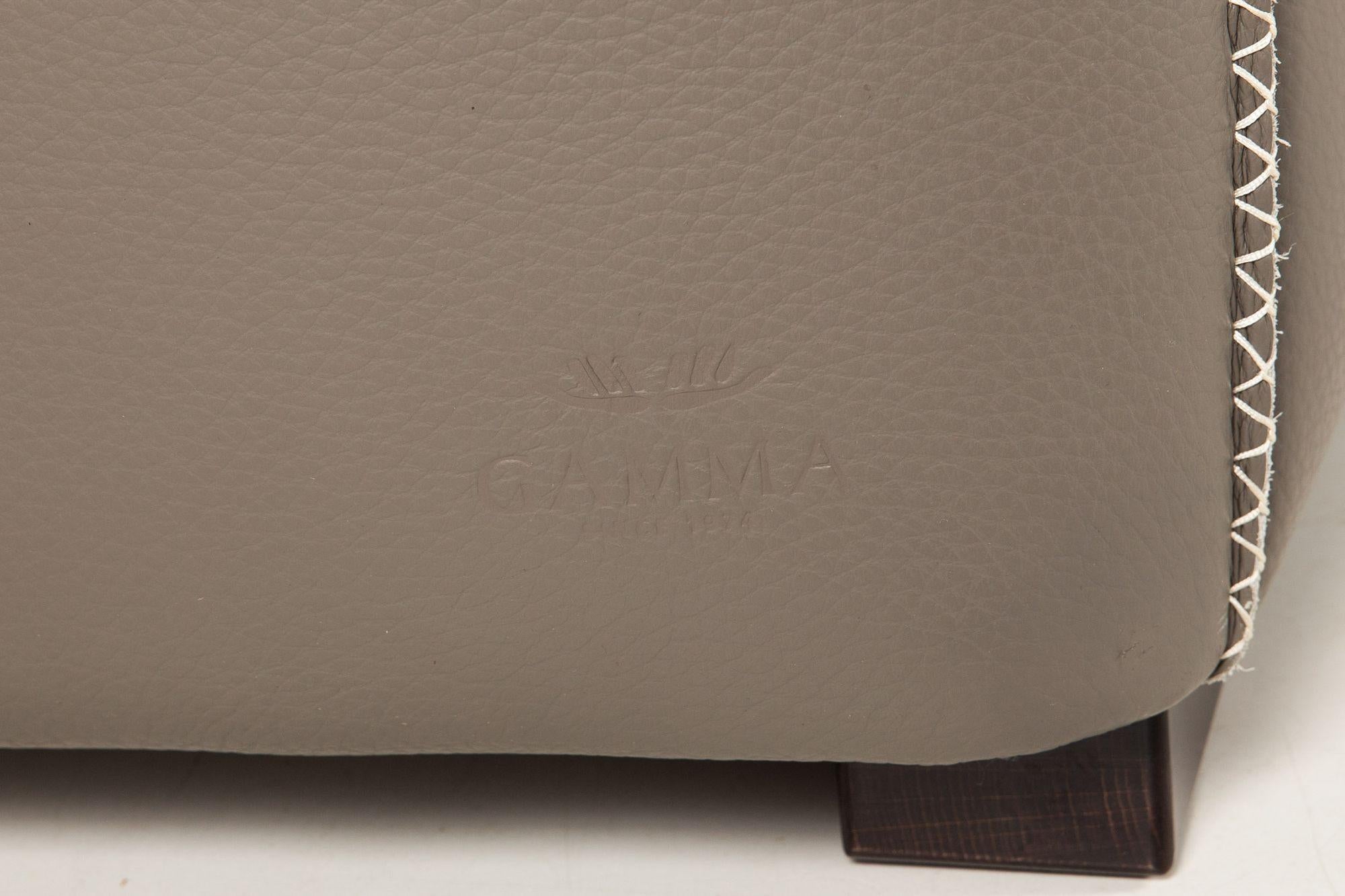 Modern Italian Stitched Leather “Alfred” Sofa by Gamma Arredamenti For Sale 11