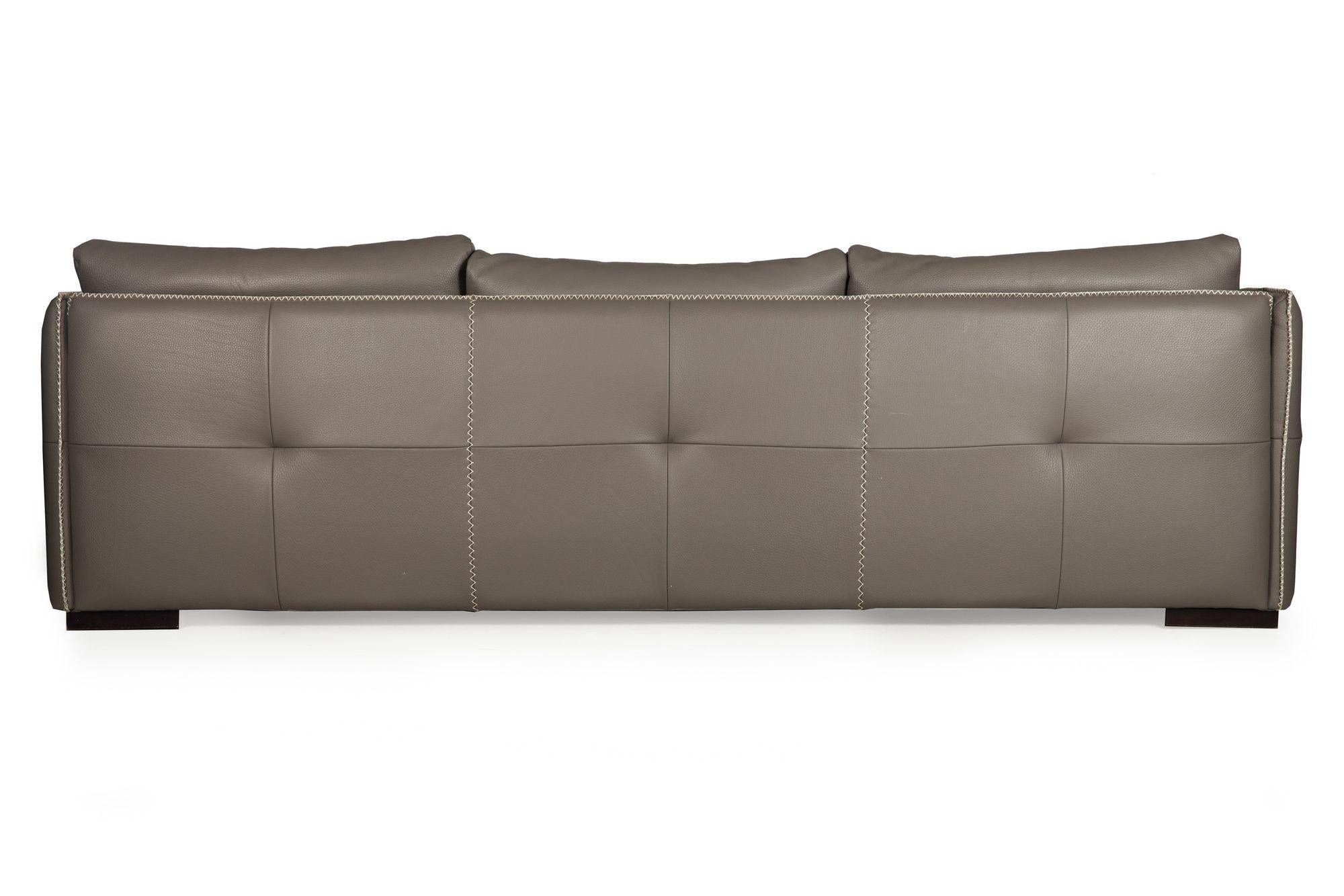 Modern Italian Stitched Leather “Alfred” Sofa by Gamma Arredamenti For Sale 1
