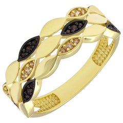 The Moderns Italian Style Yellow Gold Zirconia Ring for Her
