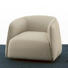 Modern Italian Swivel Armchair in Statuario Rock Fabric, Bontempi Collection