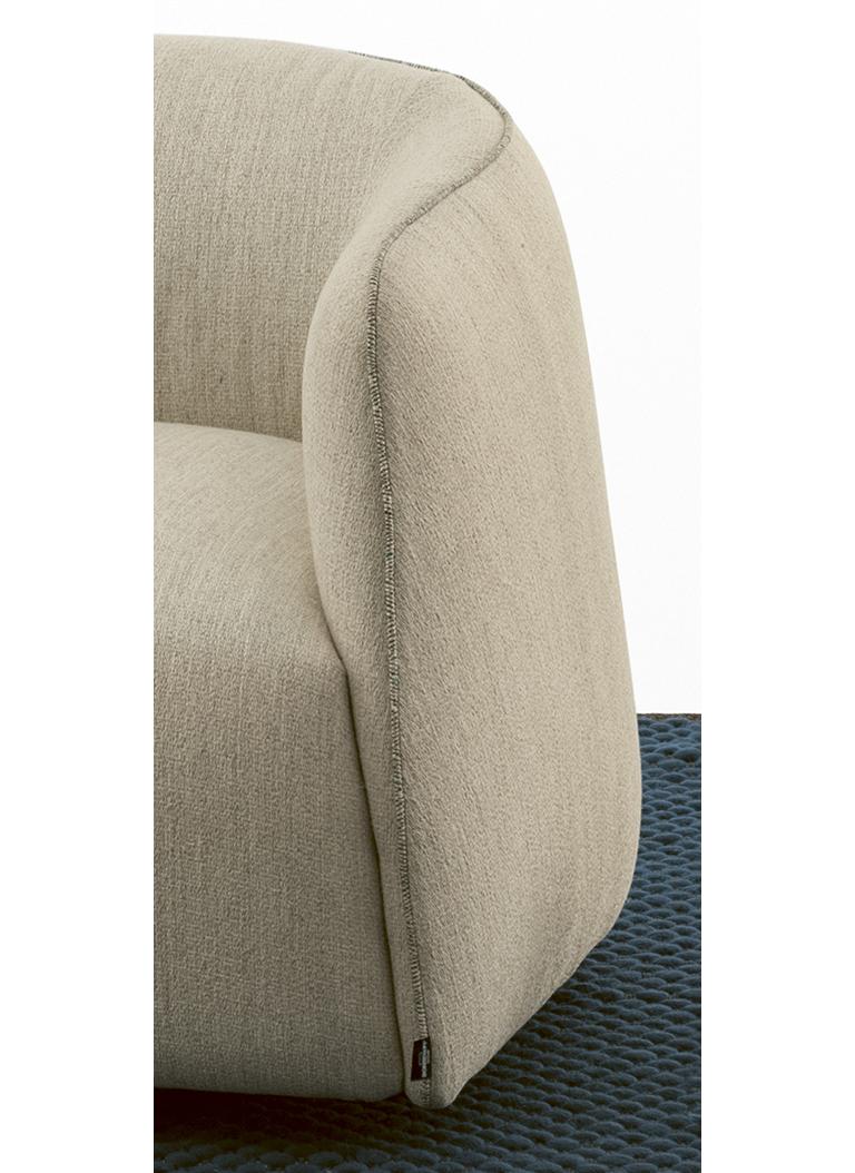 Modern Italian Swivel Armchair in Statuario Rock Fabric, Bontempi Collection In New Condition For Sale In Titusville, PA