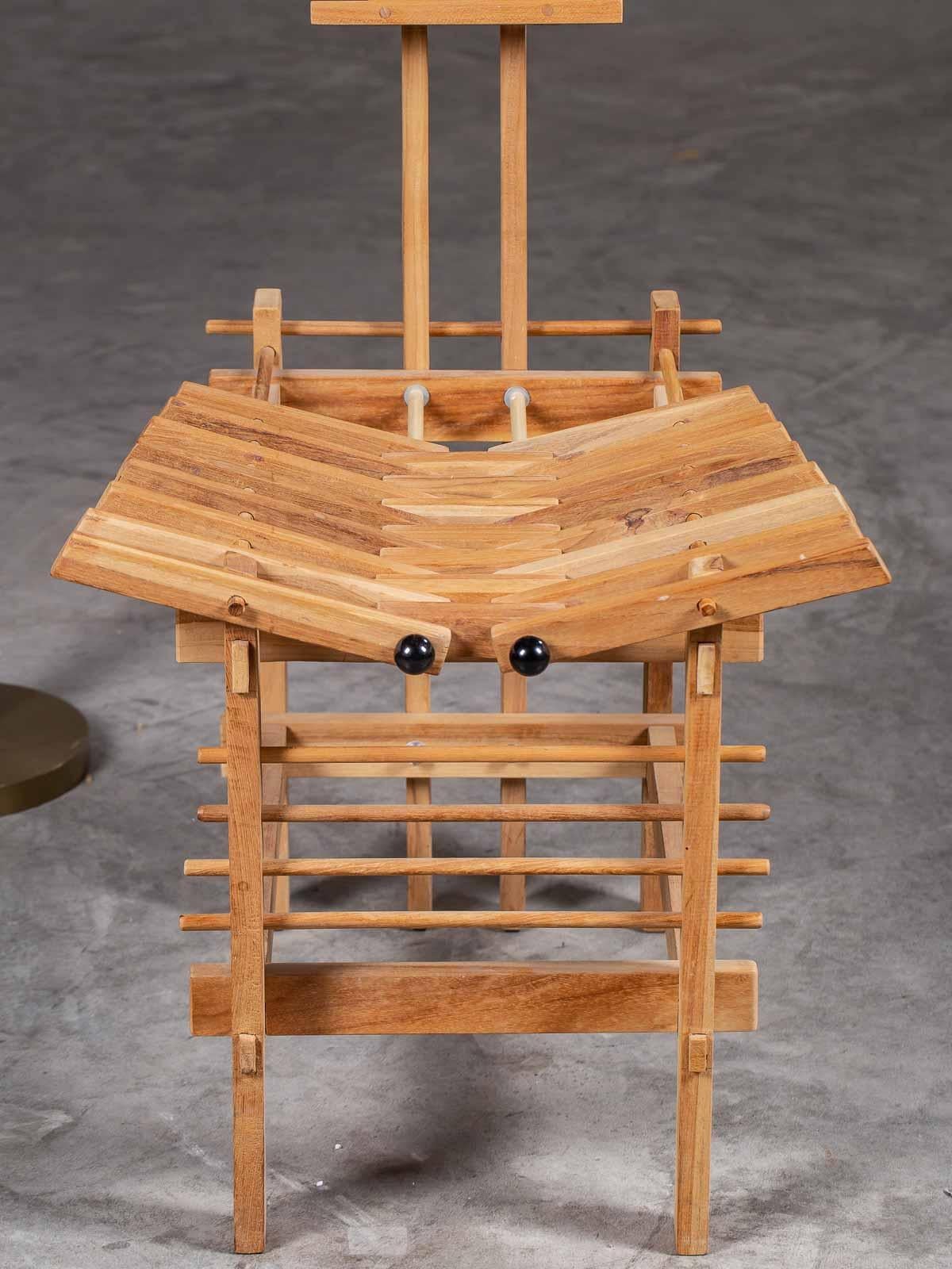 Modern Italian Tall Beech Anacleto Spazzapan Chair, circa 1996 For Sale 11