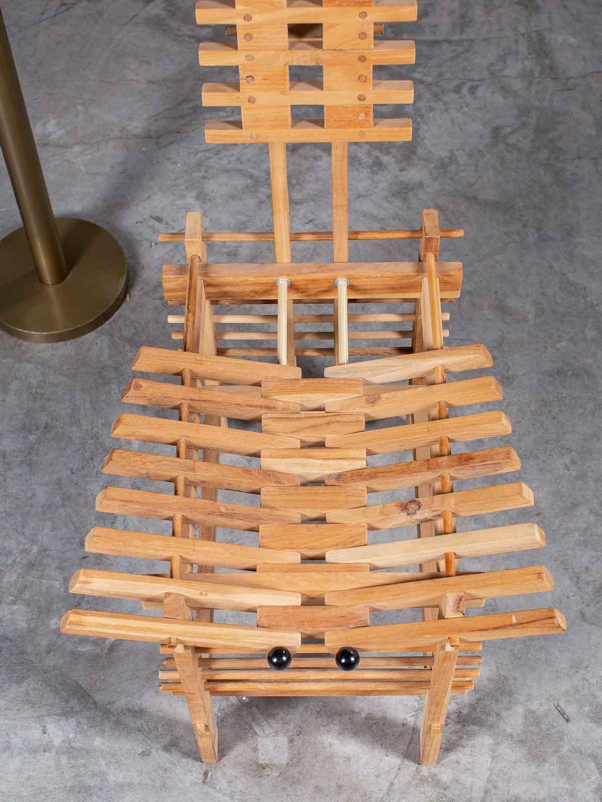 Modern Italian Tall Beech Anacleto Spazzapan Chair, circa 1996 For Sale 13