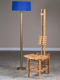 Modern Italian Tall Beech Anacleto Spazzapan Chair, circa 1996