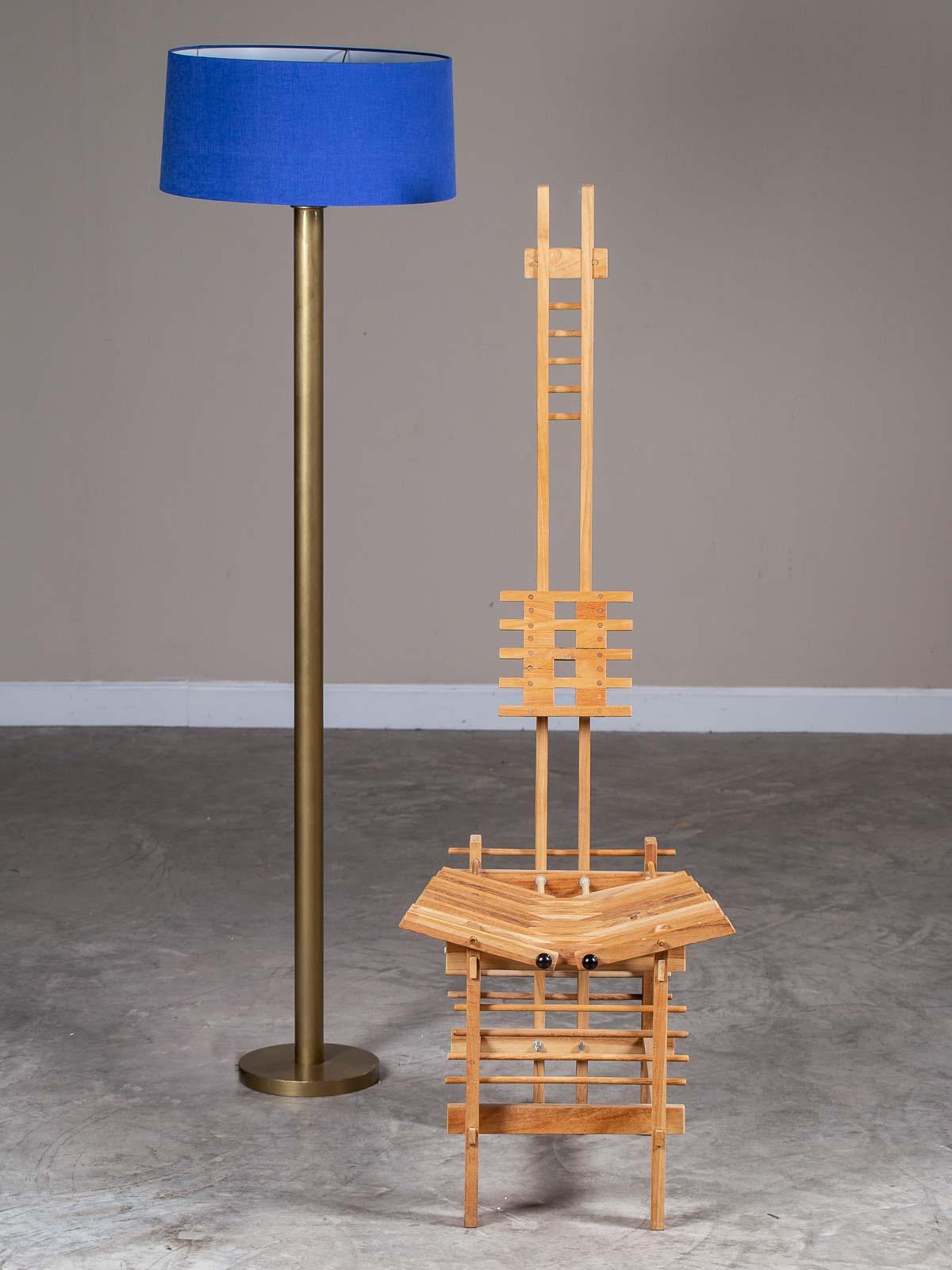 Modern Italian Tall Beech Anacleto Spazzapan Chair, circa 1996 In Good Condition For Sale In Houston, TX