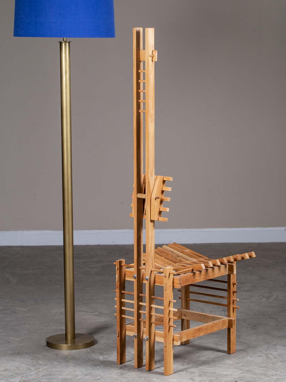 Modern Italian Tall Beech Anacleto Spazzapan Chair, circa 1996 For Sale 1