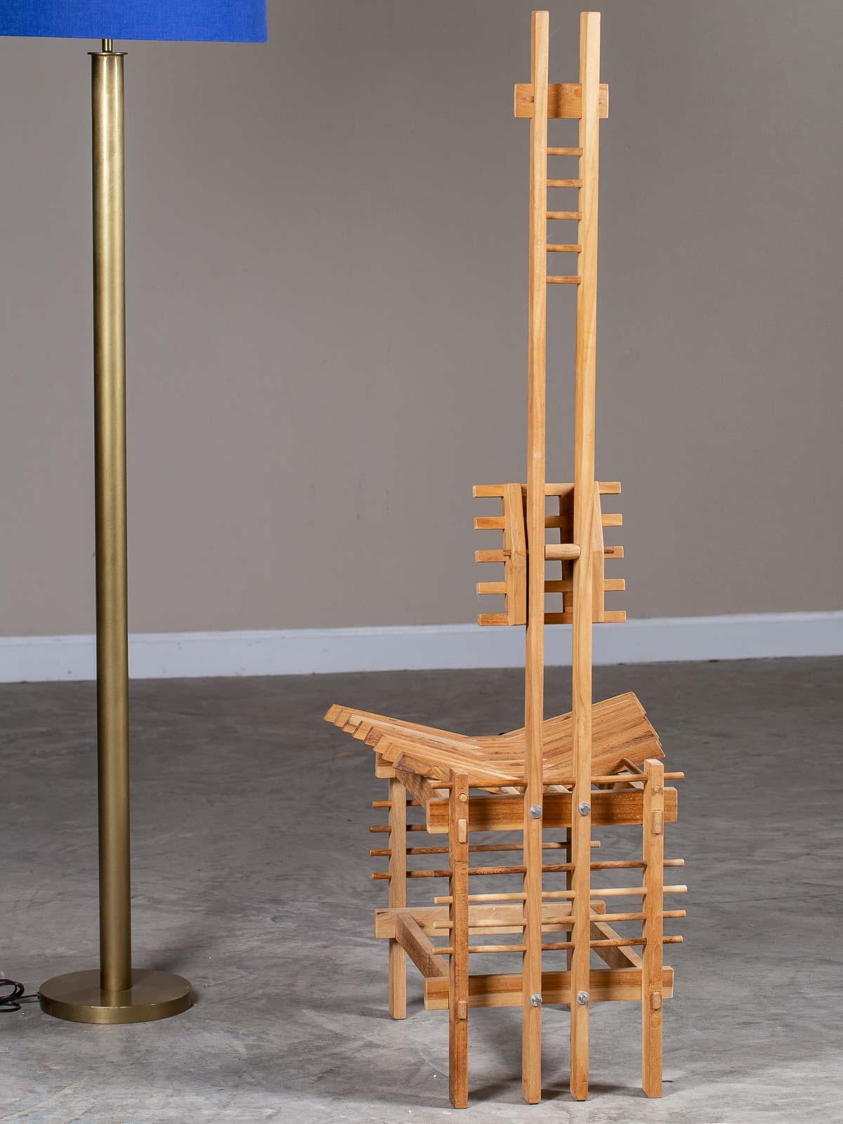 Modern Italian Tall Beech Anacleto Spazzapan Chair, circa 1996 For Sale 3