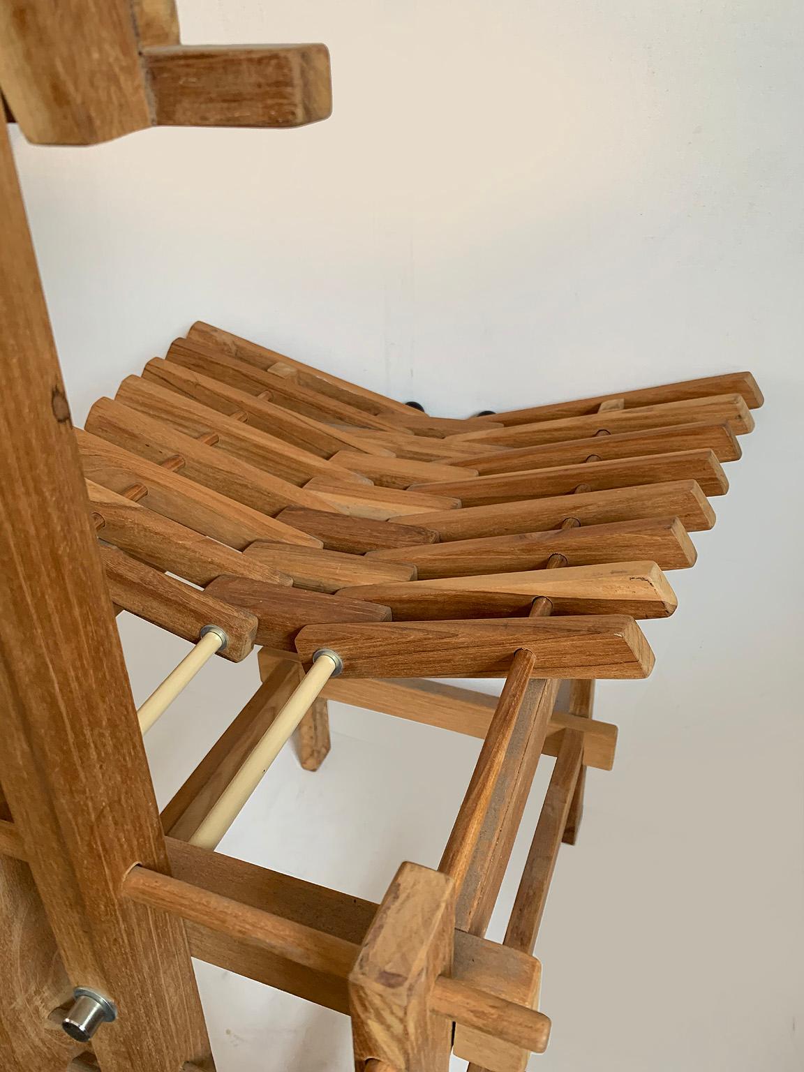 Modern Italian Tall Beech Anacleto Spazzapan Chairs, Pair 1