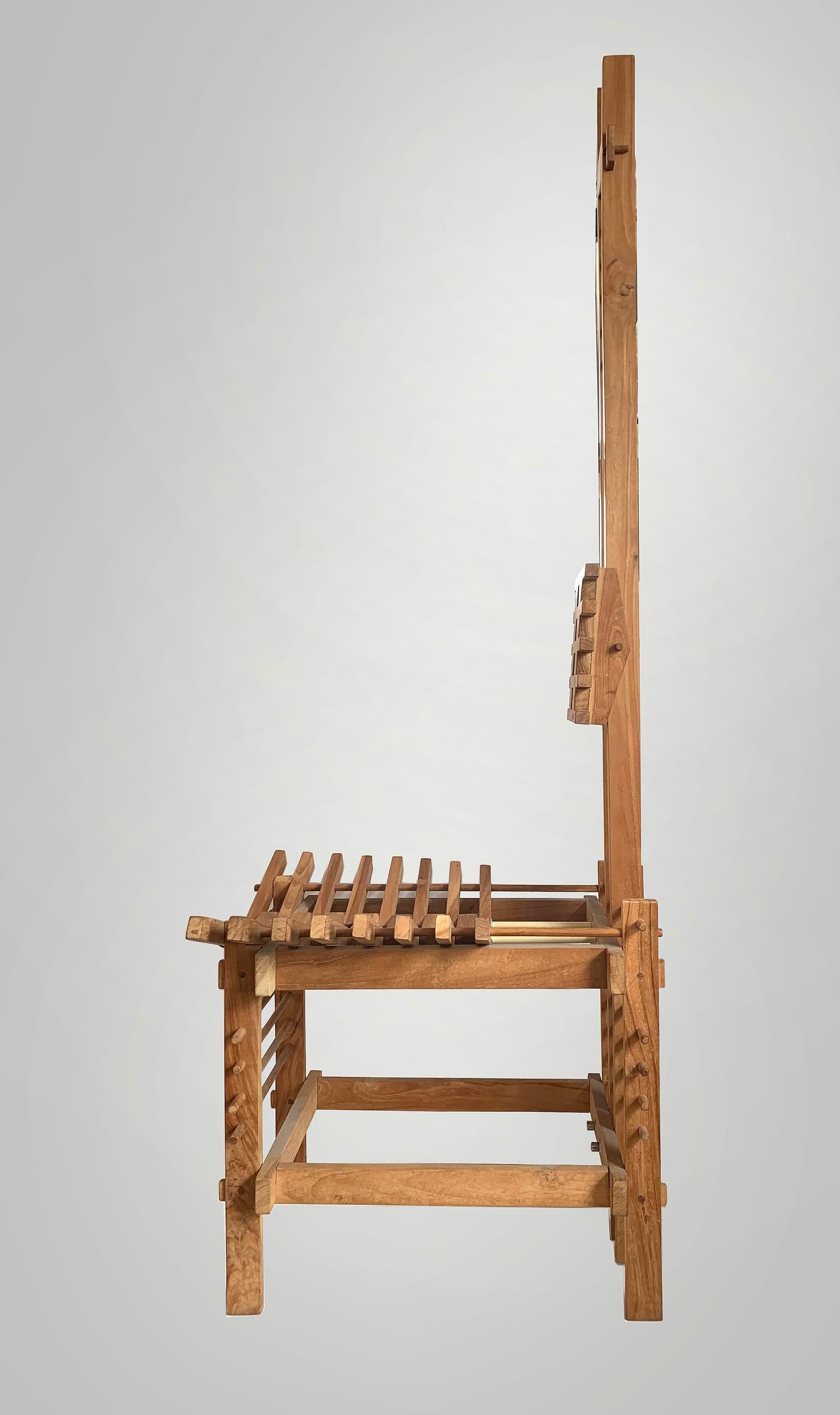 Modern Italian Tall Beech Anacleto Spazzapan Chairs, Pair 4